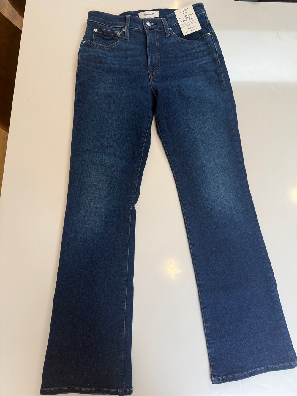 Madewell-the TALL flare crop jean in super stretch denim - T27- osgoode wash NWT